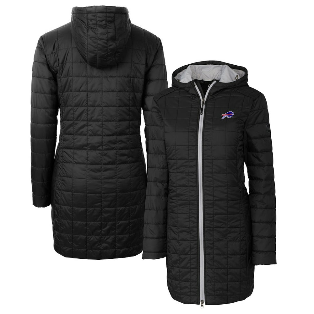 Buffalo Bills  Cutter & Buck Women's Rainier Primaloft Eco Hooded Long Lightweight Coat