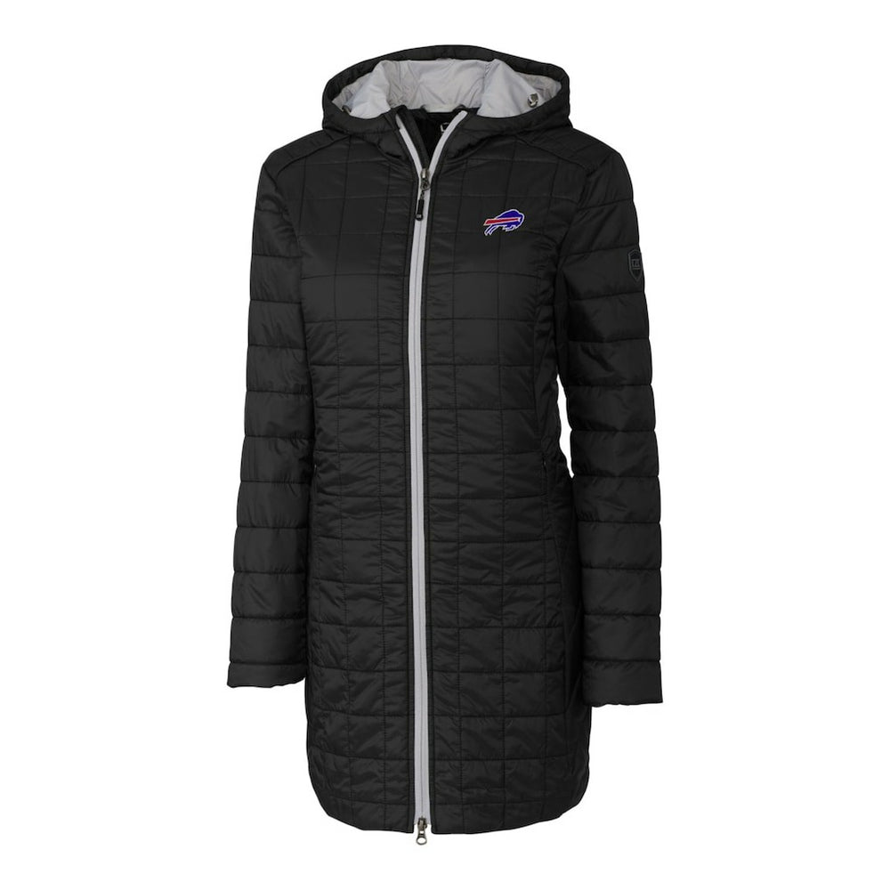Buffalo Bills  Cutter & Buck Women's Rainier Primaloft Eco Hooded Long Lightweight Coat