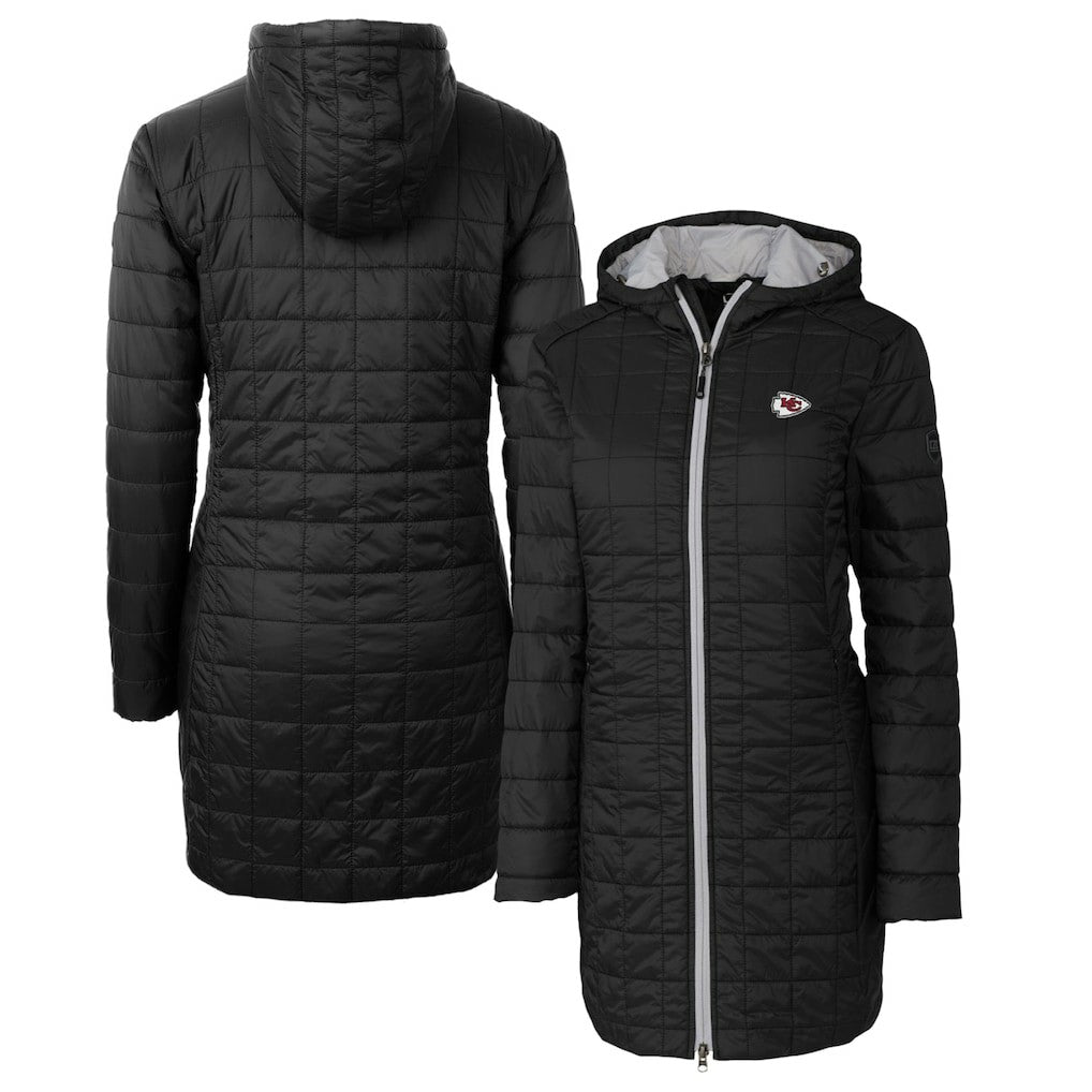 Kansas City Chiefs  Cutter & Buck Women's Rainier Primaloft Eco Hooded Long Lightweight Coat