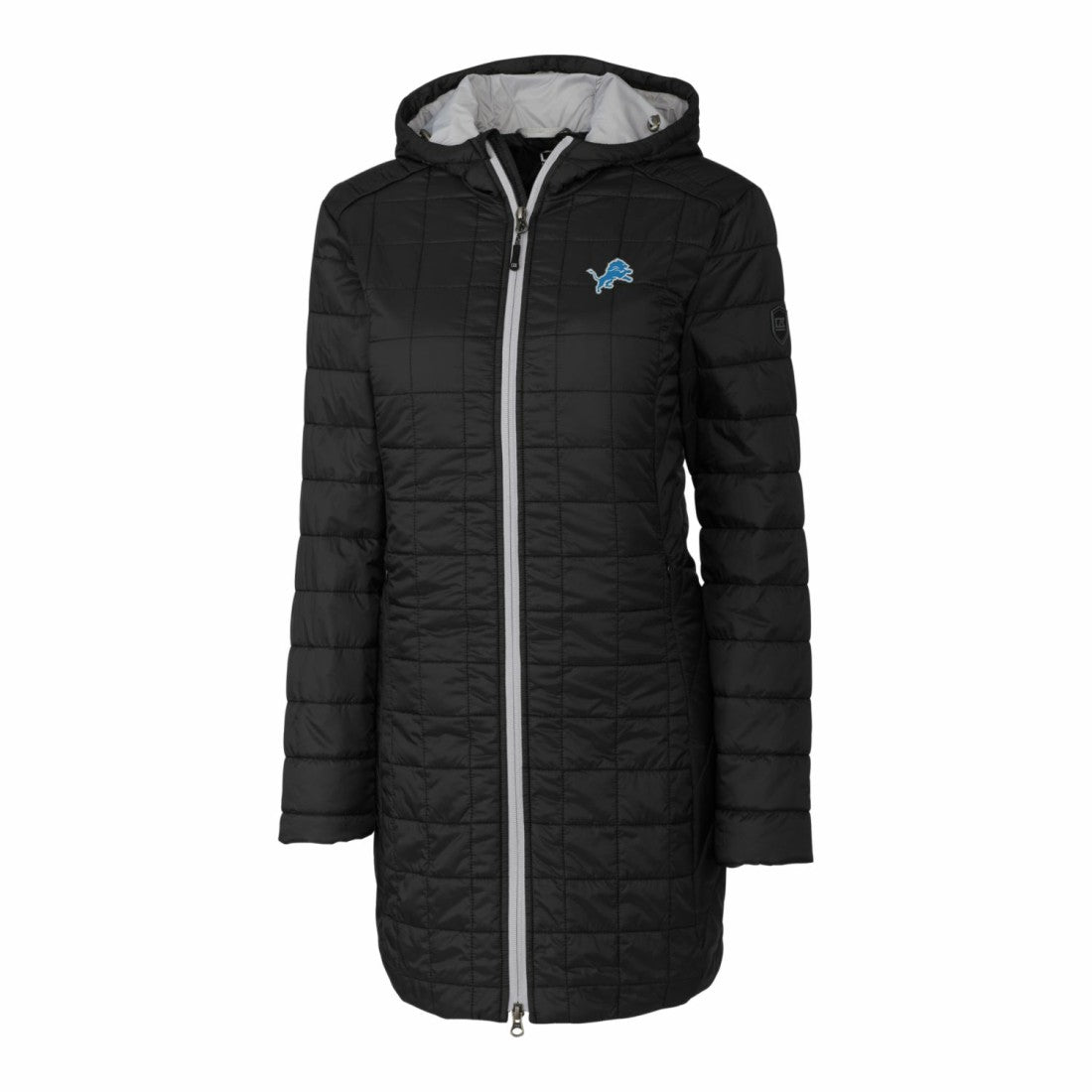 Detroit Lions  Cutter & Buck Women's Rainier Primaloft Eco Hooded Long Lightweight Coat