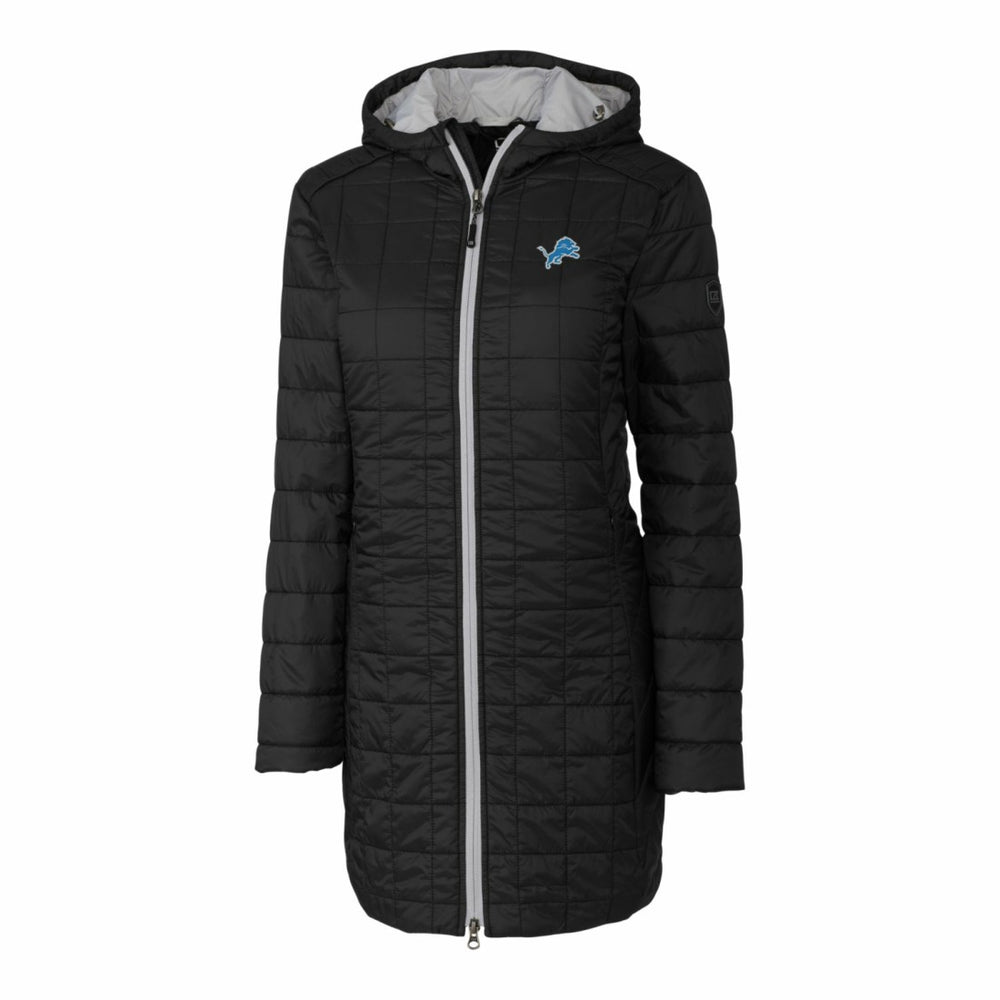 Detroit Lions  Cutter & Buck Women's Rainier Primaloft Eco Hooded Long Lightweight Coat