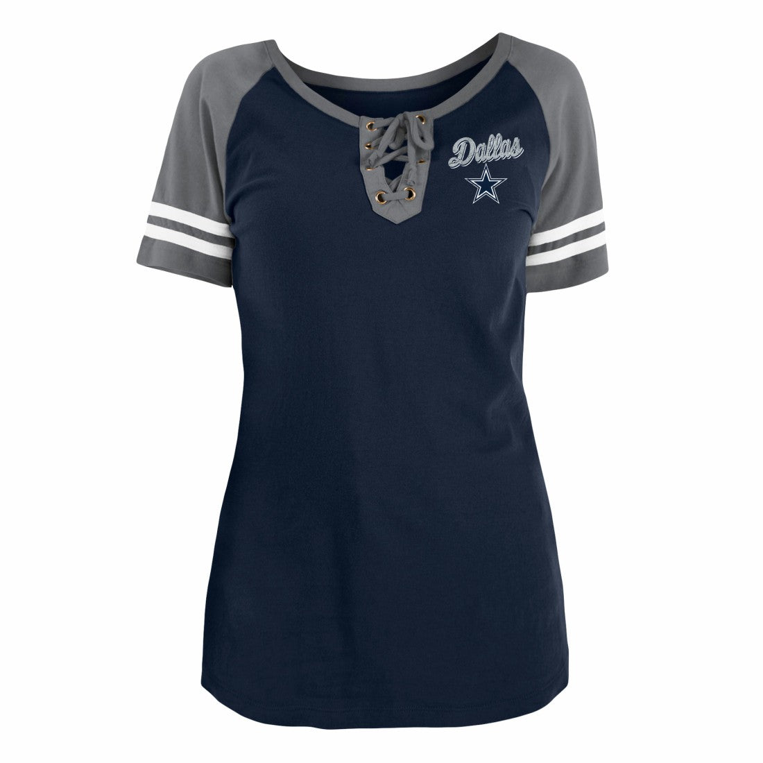 Dallas Cowboys New Era Women's Team Logo Lace-Up Raglan T-Shirt