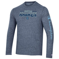 Seattle Kraken Champion Tri-Blend Long Sleeve T-Shirt On Sale