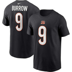 Cincinnati Bengals Nike Joe Burrow  Player Name & Number T-Shirt