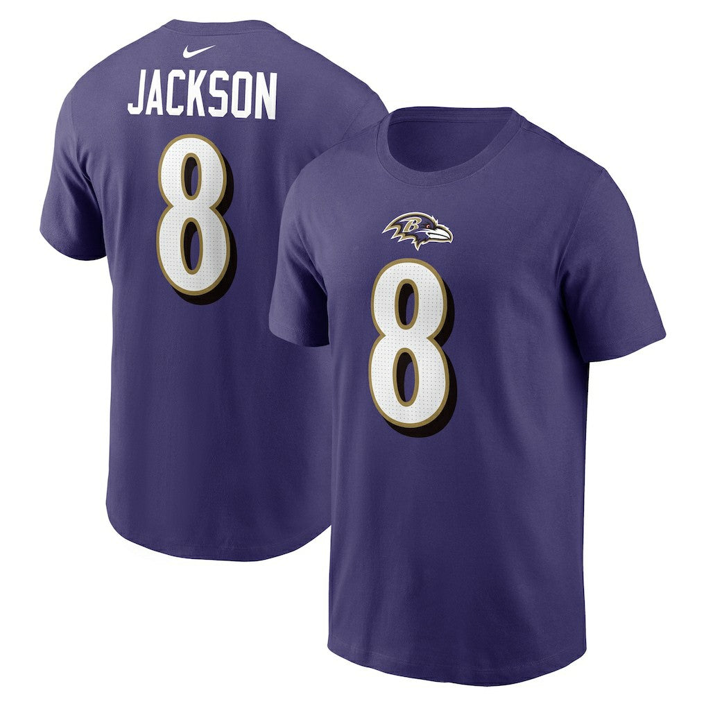 Baltimore Ravens Nike Lamar Jackson  Player Name & Number T-Shirt