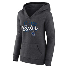 Chicago Cubs Fanatics Women's Simplicity Crossover V-Neck Pullover Hoodie | MLB New