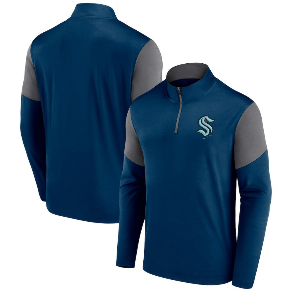 Seattle Kraken Fanatics Logo Quarter-Zip Top Discount