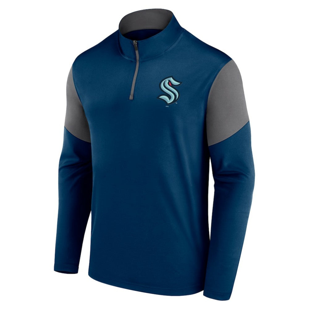 Seattle Kraken Fanatics Logo Quarter-Zip Top Discount