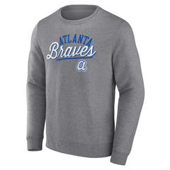 Atlanta Braves Heather Gray Fanatics Simplicity Pullover Sweatshirt | MLB New