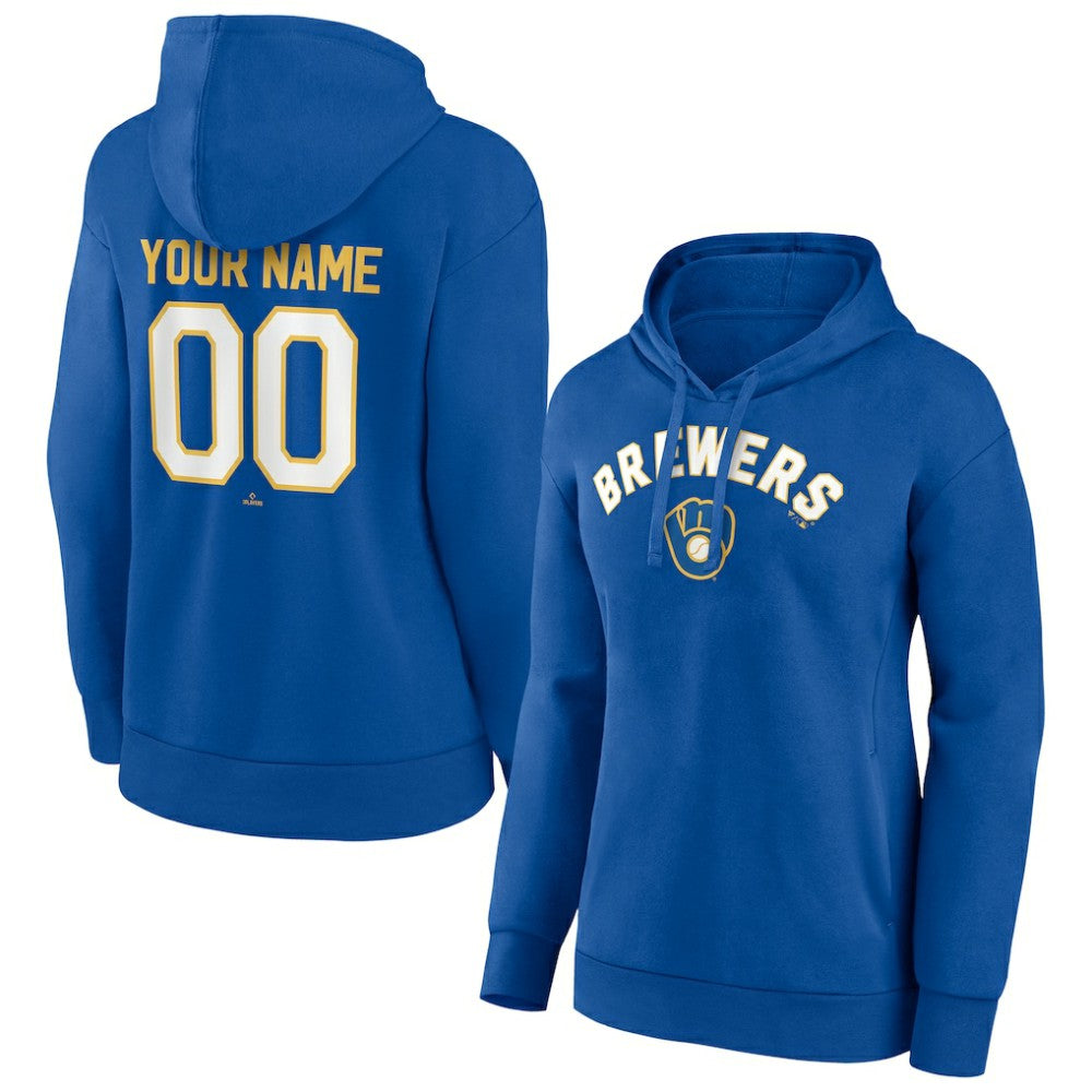Milwaukee Brewers Women's Personalized Cooperstown Collection Winning Streak Pullover Hoodie | MLB New