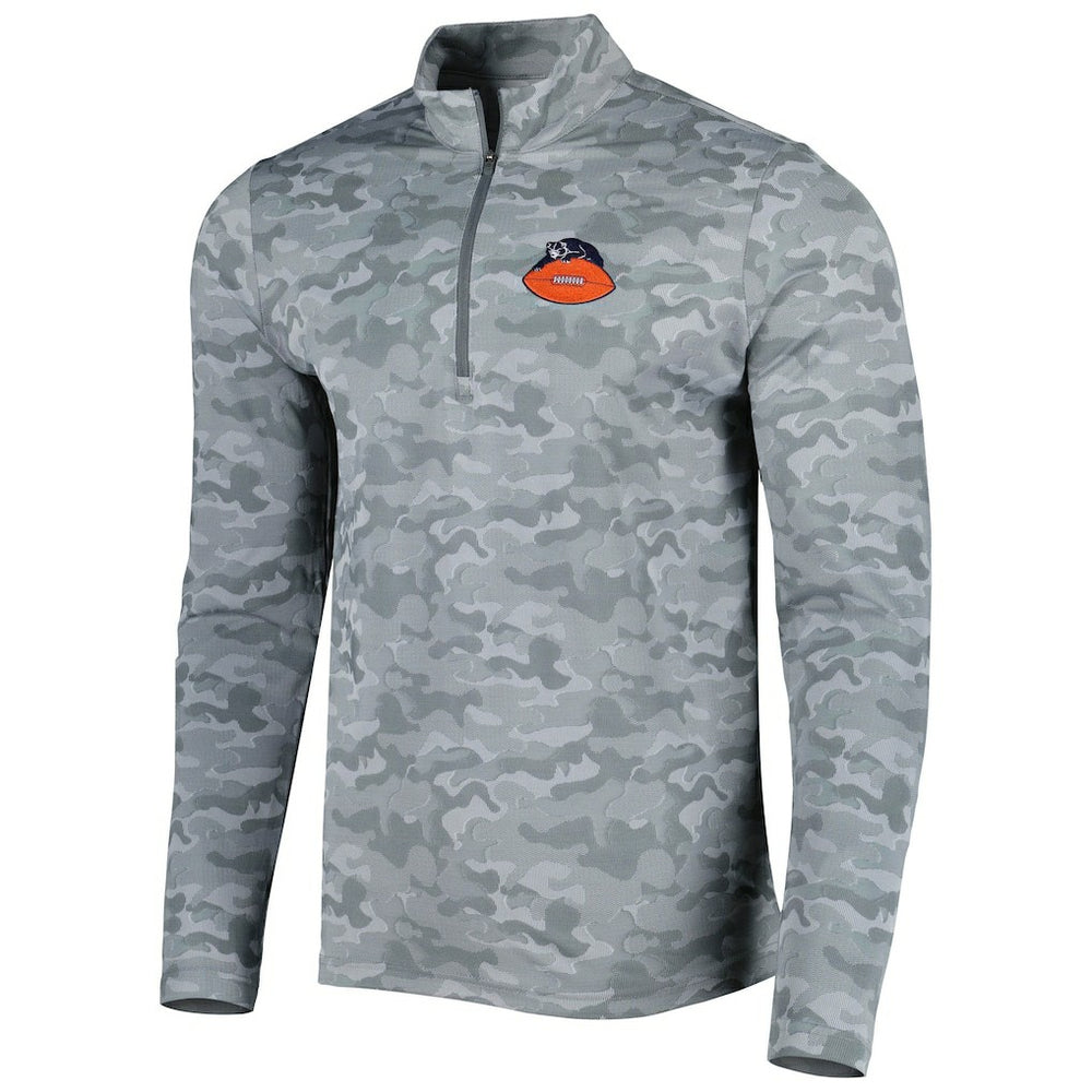 Chicago Bears  Antigua Brigade Throwback Quarter-Zip Top
