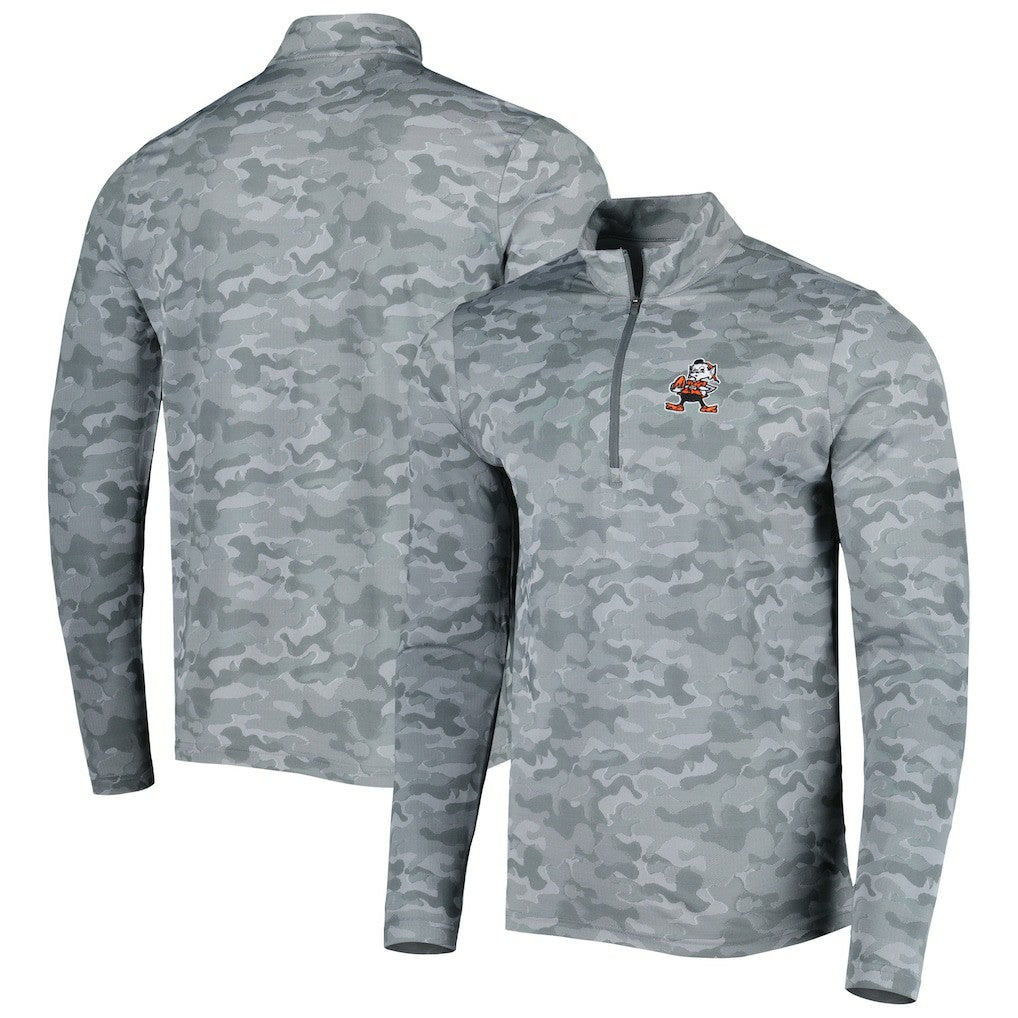 Cleveland Browns  Antigua Brigade Throwback Quarter-Zip Top