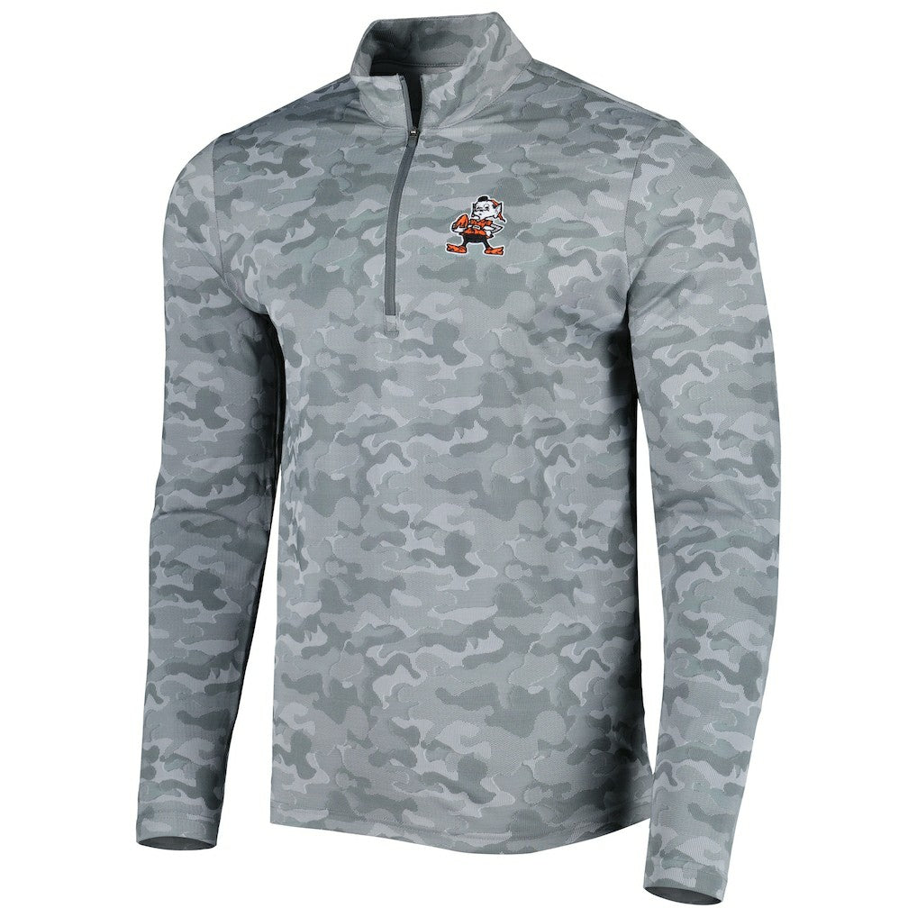 Cleveland Browns  Antigua Brigade Throwback Quarter-Zip Top