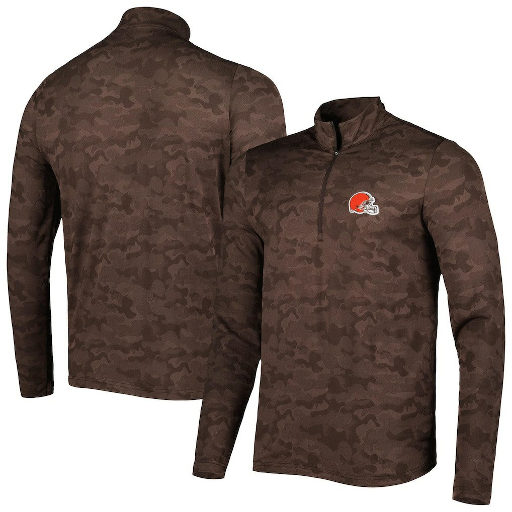 Cleveland Browns  Antigua Brigade Quarter-Zip Sweatshirt