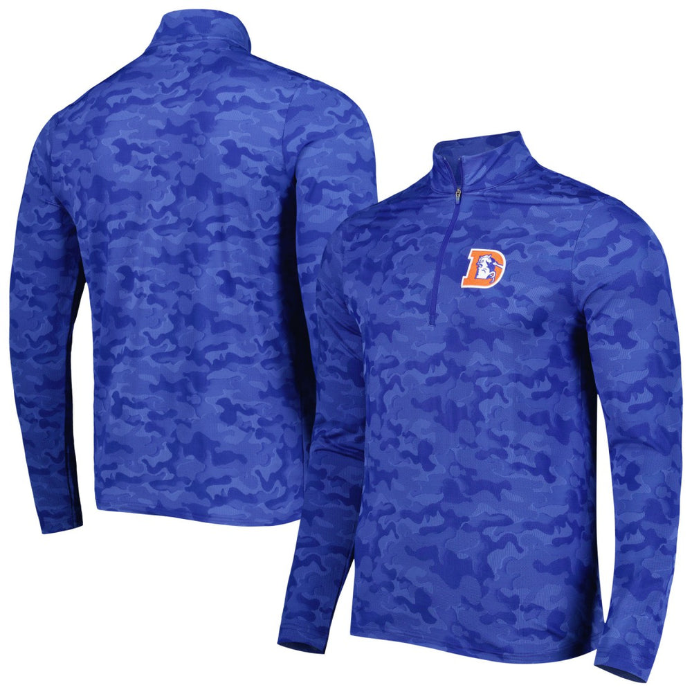 Denver Broncos  Antigua Brigade Throwback Quarter-Zip Top