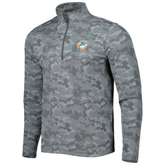 Miami Dolphins  Antigua Brigade Throwback Quarter-Zip Top