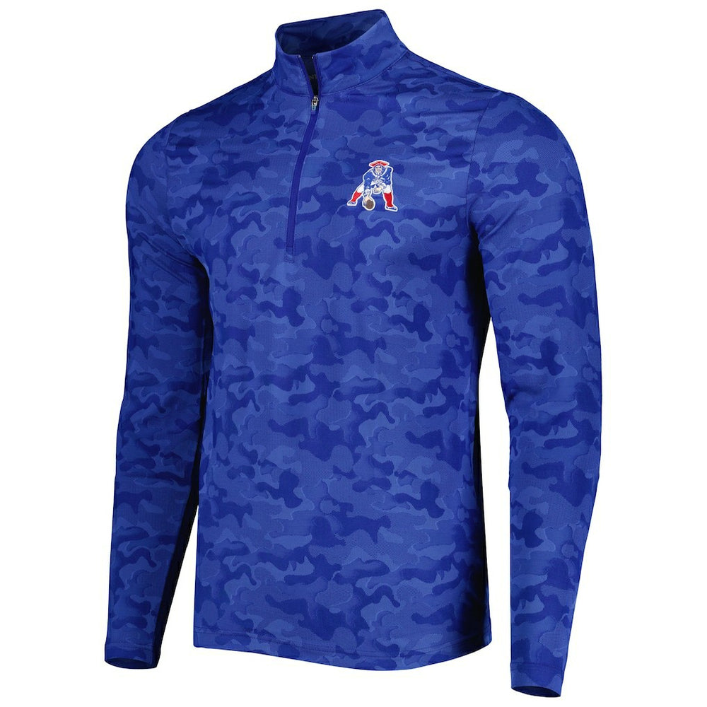 New England Patriots  Antigua Brigade Throwback Quarter-Zip Top