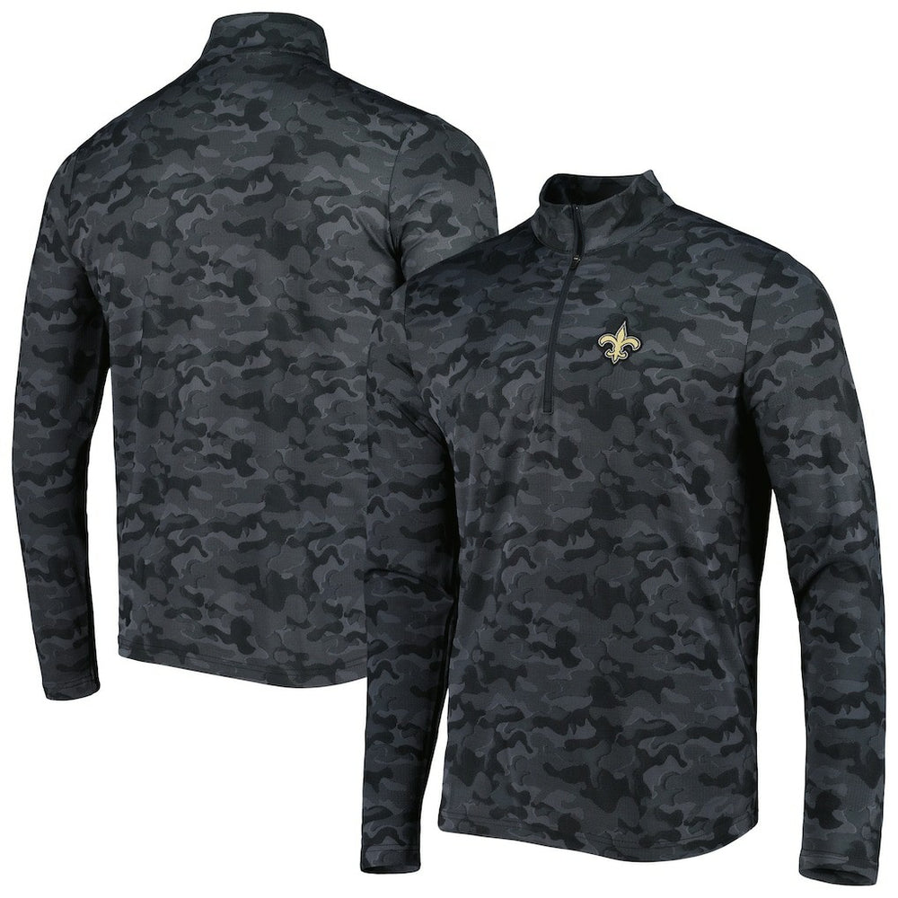 New Orleans Saints  Antigua Brigade Quarter-Zip Sweatshirt