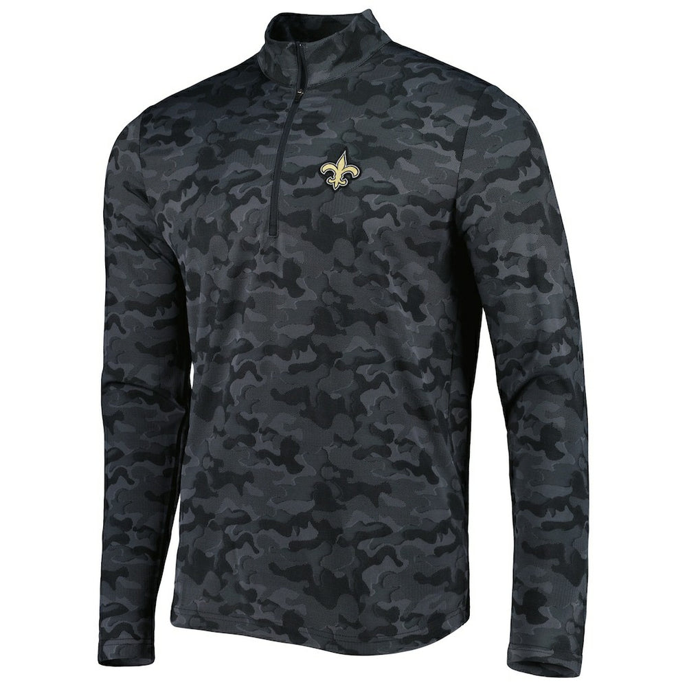 New Orleans Saints  Antigua Brigade Quarter-Zip Sweatshirt