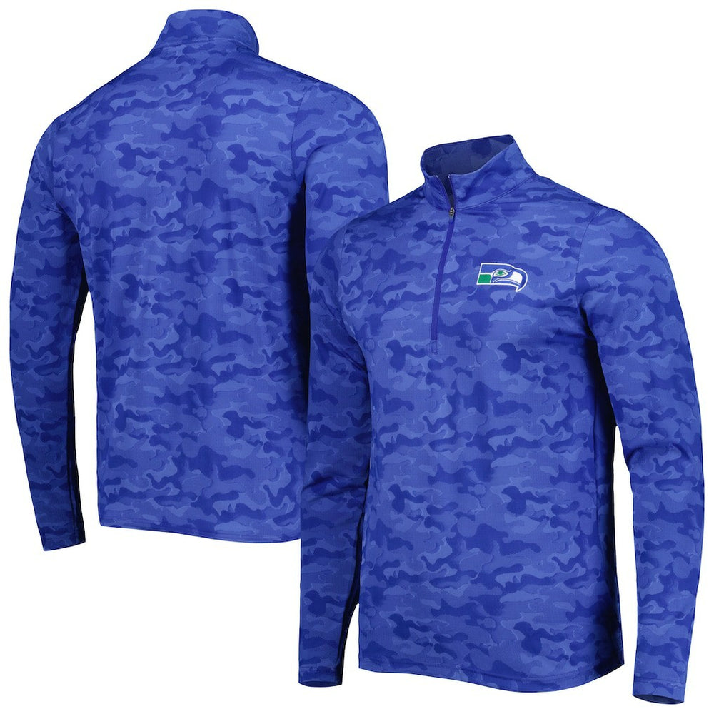 Seattle Seahawks  Antigua Brigade Throwback Quarter-Zip Top