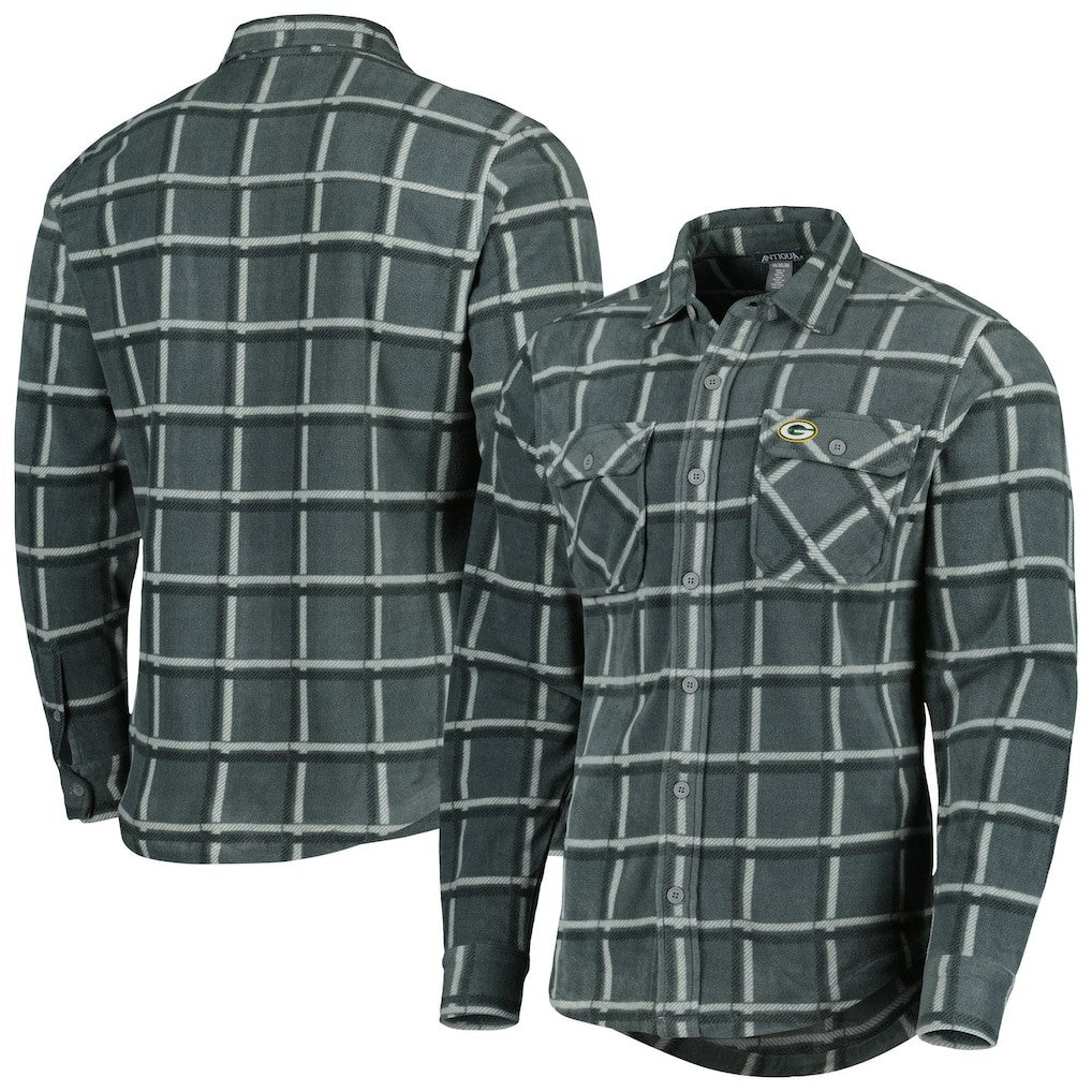 Green Bay Packers  Antigua Industry Flannel Button-Up Shirt Jacket