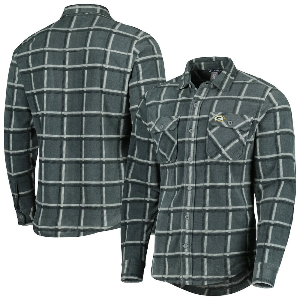 Green Bay Packers  Antigua Industry Flannel Button-Up Shirt Jacket