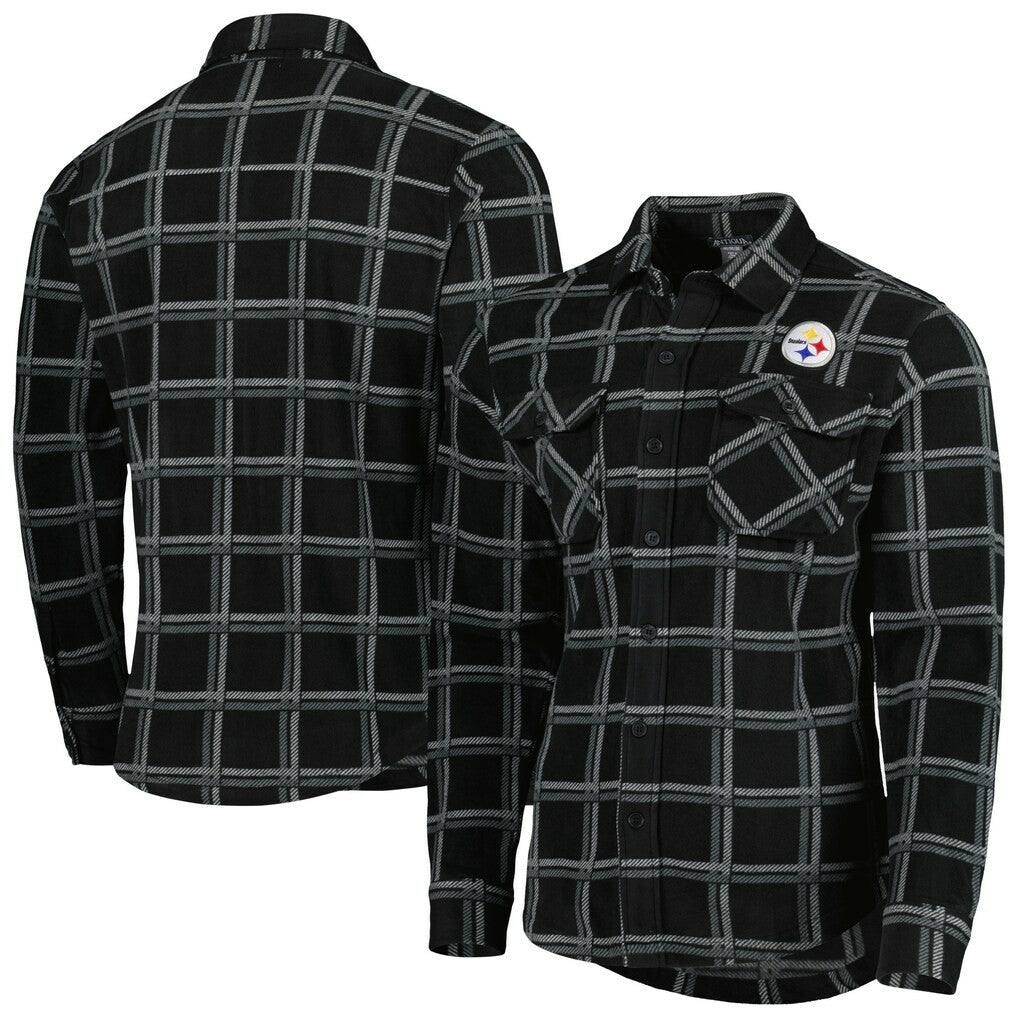Pittsburgh Steelers  Antigua Industry Flannel Button-Up Shirt Jacket