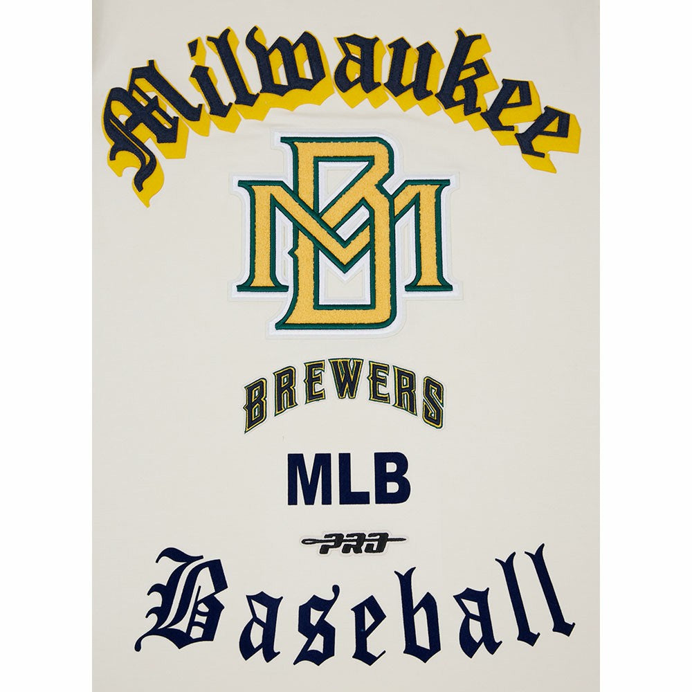 Milwaukee Brewers Pro Standard Cooperstown Collection Old English T-Shirt | MLB For sale