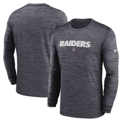 Las Vegas Raiders Nike Sideline Team Velocity Performance Long Sleeve T-Shirt
