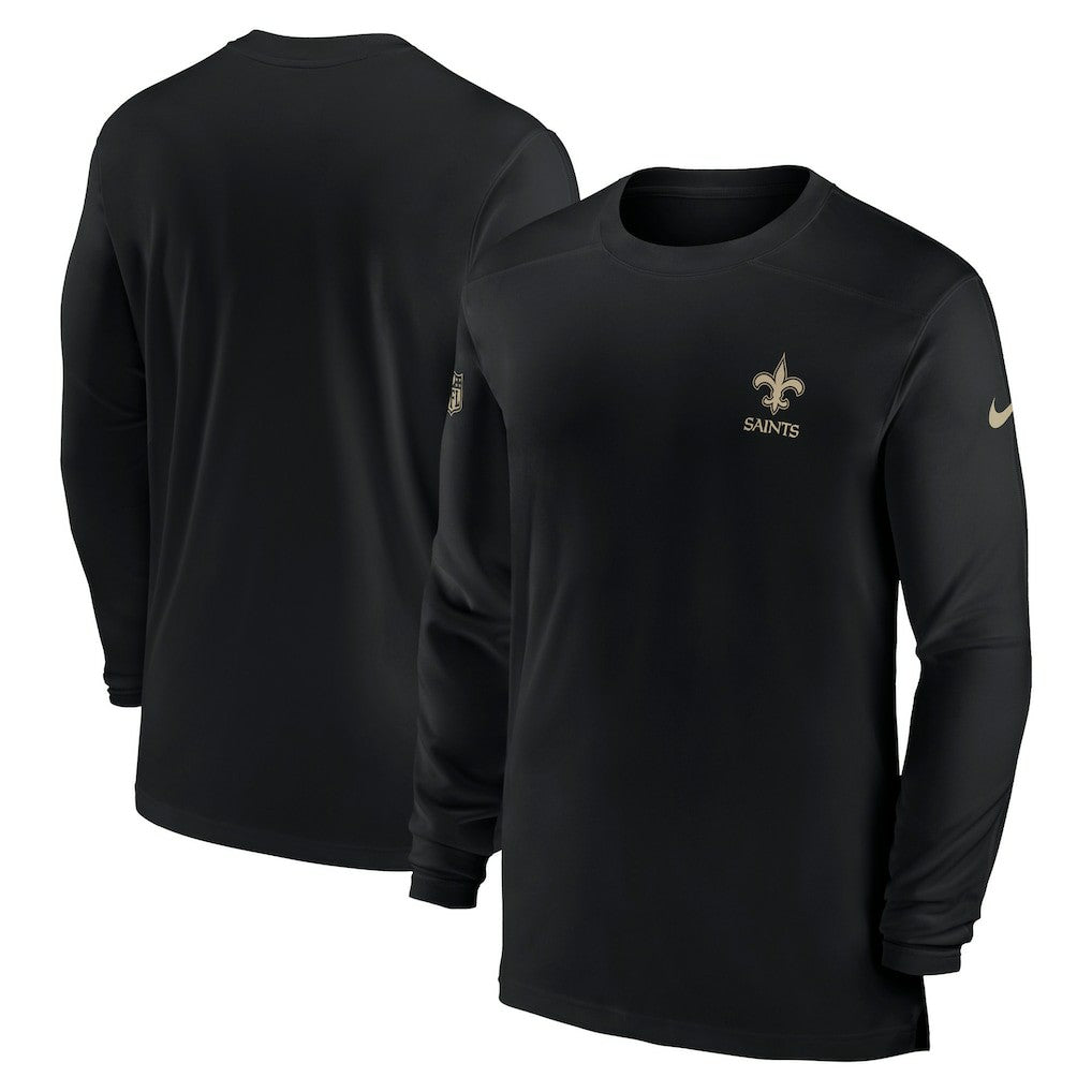 New Orleans Saints Nike Sideline Coach Performance Long Sleeve T-Shirt