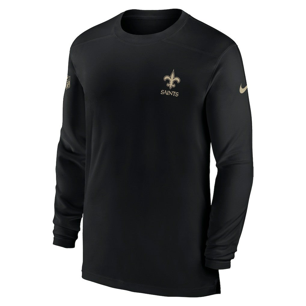 New Orleans Saints Nike Sideline Coach Performance Long Sleeve T-Shirt