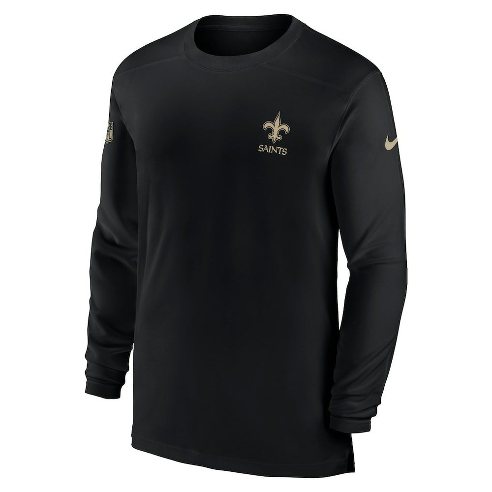 New Orleans Saints Nike Sideline Coach Performance Long Sleeve T-Shirt