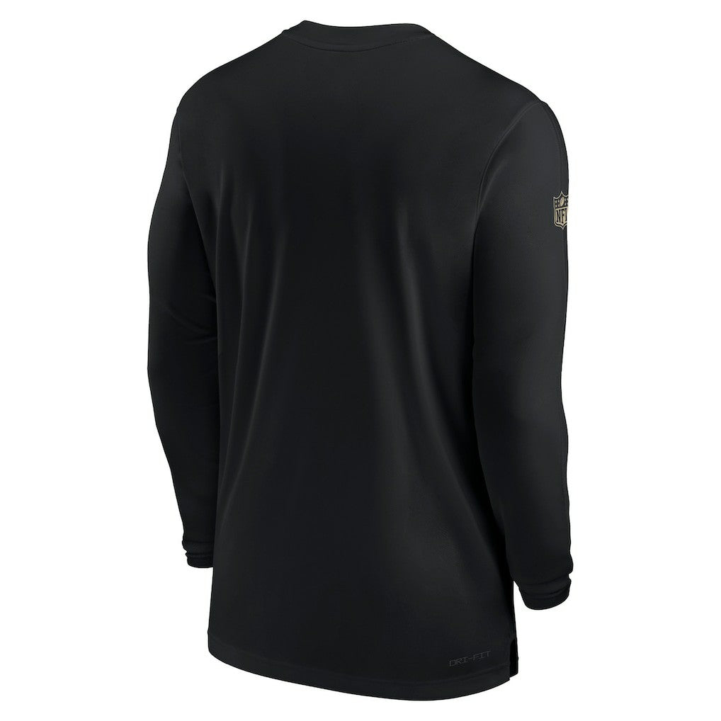 New Orleans Saints Nike Sideline Coach Performance Long Sleeve T-Shirt