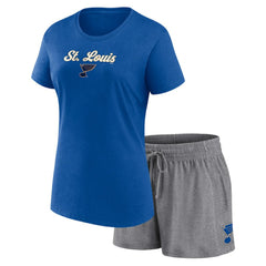 St. Louis Blues Fanatics Women's Script T-Shirt & Shorts Set Discount