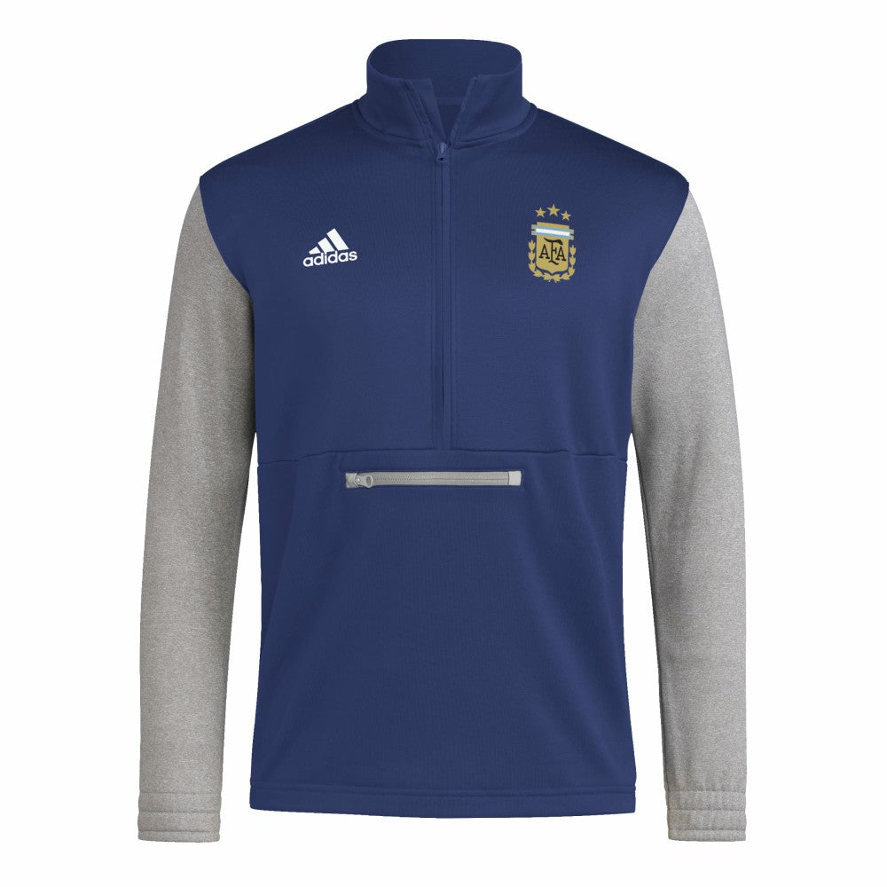 Argentina National Team Crest Long Sleeve Half-Zip Top Navy - Adidas