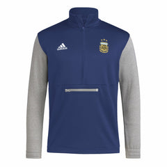 Argentina National Team Crest Long Sleeve Half-Zip Top Navy - Adidas