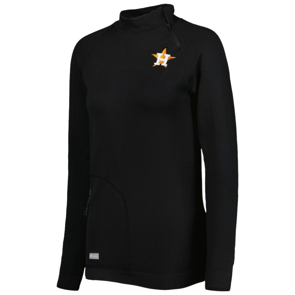 Houston Astros Levelwear Women's Verse Asymmetrical Raglan Tri-Blend Quarter-Zip Jacket | MLB Sale