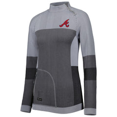 Atlanta Braves Levelwear Women's Verse Asymmetrical Raglan Tri-Blend Quarter-Zip Jacket | MLB For sale