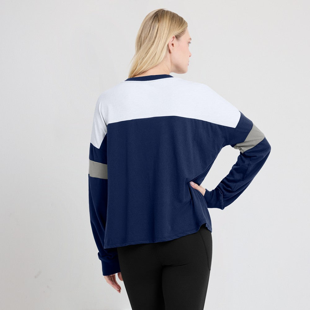 Milwaukee Brewers Fanatics Women's Even Match Lace-Up Long Sleeve V-Neck T-Shirt | MLB Outlet
