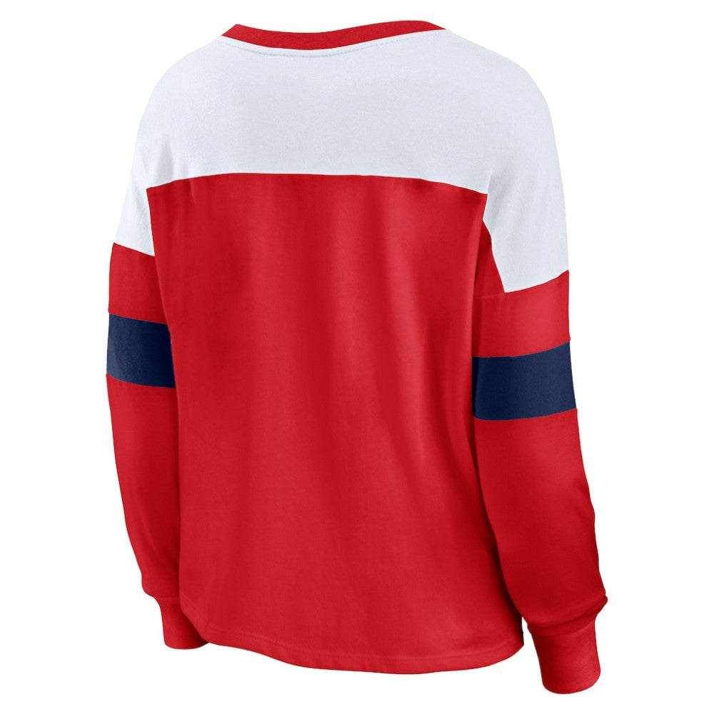 St. Louis Cardinals Fanatics Women's Even Match Lace-Up Long Sleeve V-Neck T-Shirt | MLB On Sale