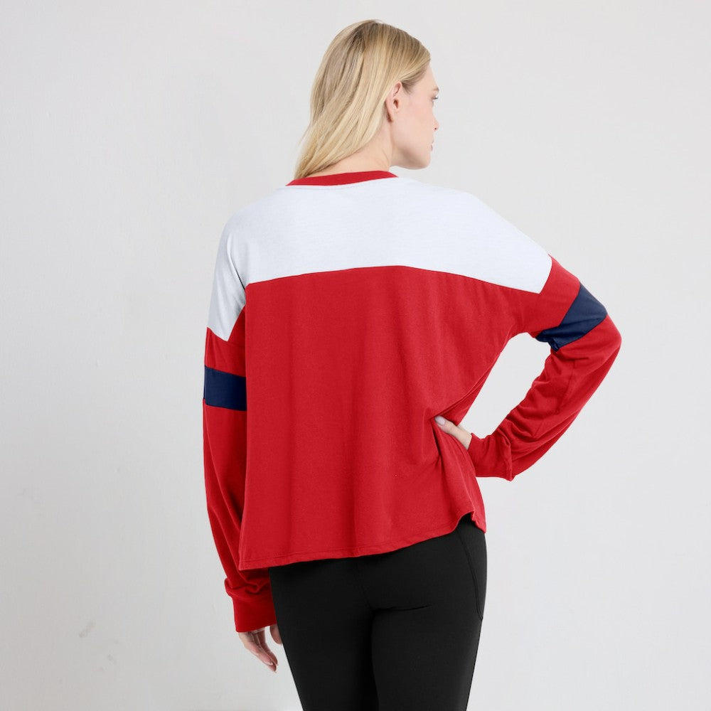 St. Louis Cardinals Fanatics Women's Even Match Lace-Up Long Sleeve V-Neck T-Shirt | MLB On Sale