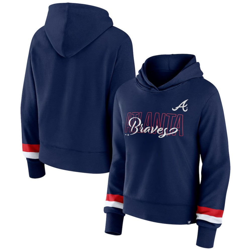Atlanta Braves Fanatics Women's Over Under Pullover Hoodie | MLB New