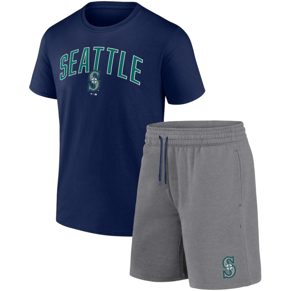 Seattle Mariners Fanatics Arch T-Shirt & Shorts Combo Set | MLB Discount