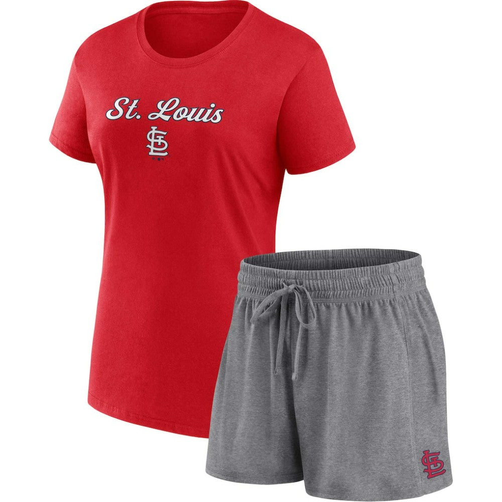 St. Louis Cardinals Fanatics Women's Script T-Shirt & Shorts Combo Set | MLB On Sale