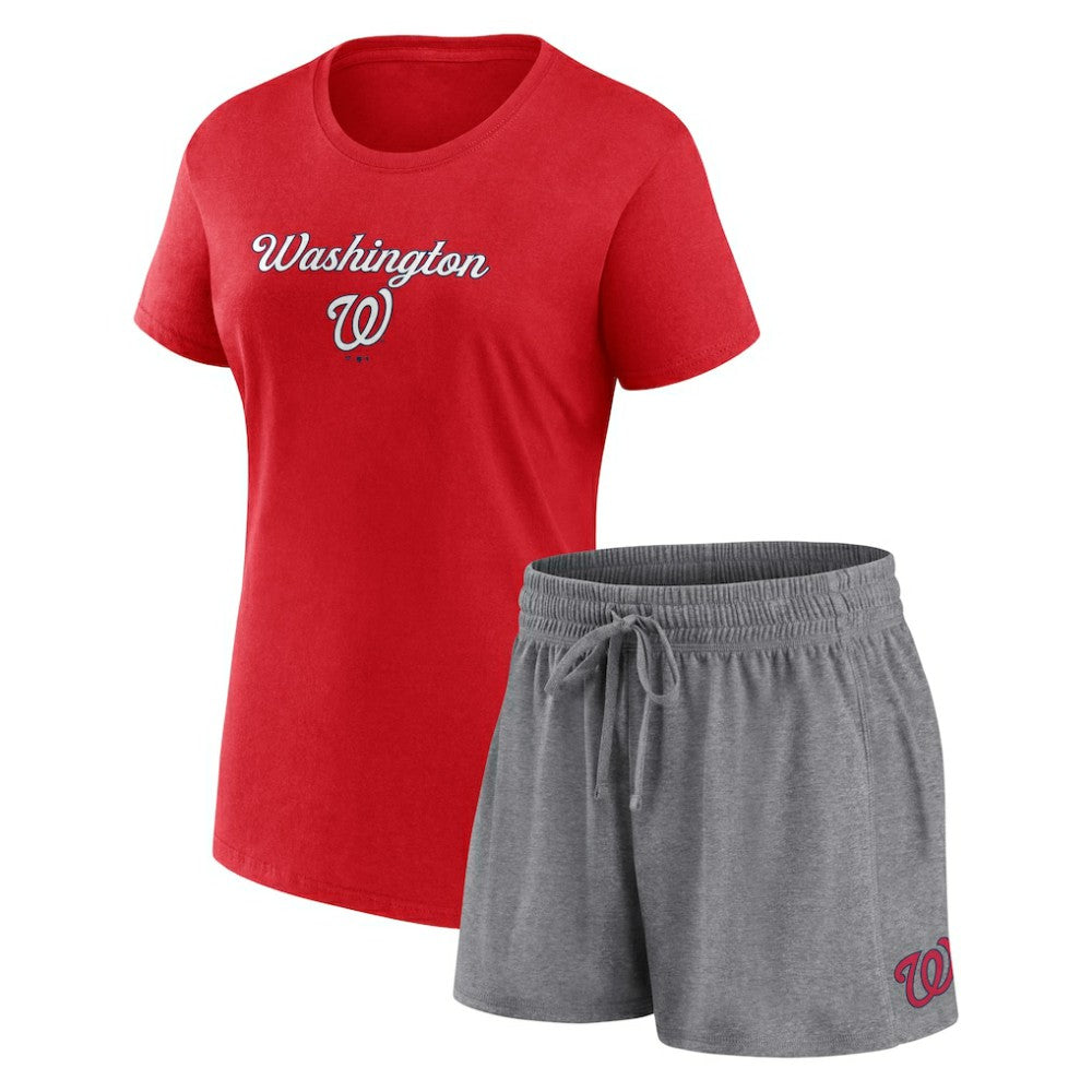 Washington Nationals Fanatics Women's Script T-Shirt & Shorts Combo Set | MLB For sale