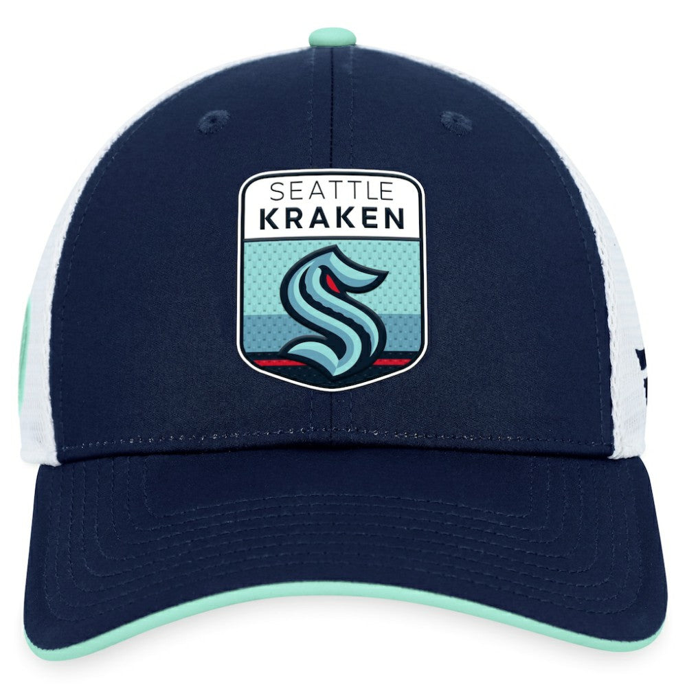 Seattle Kraken Fanatics 2023 NHL Draft On Stage Trucker Adjustable Hat For Sale