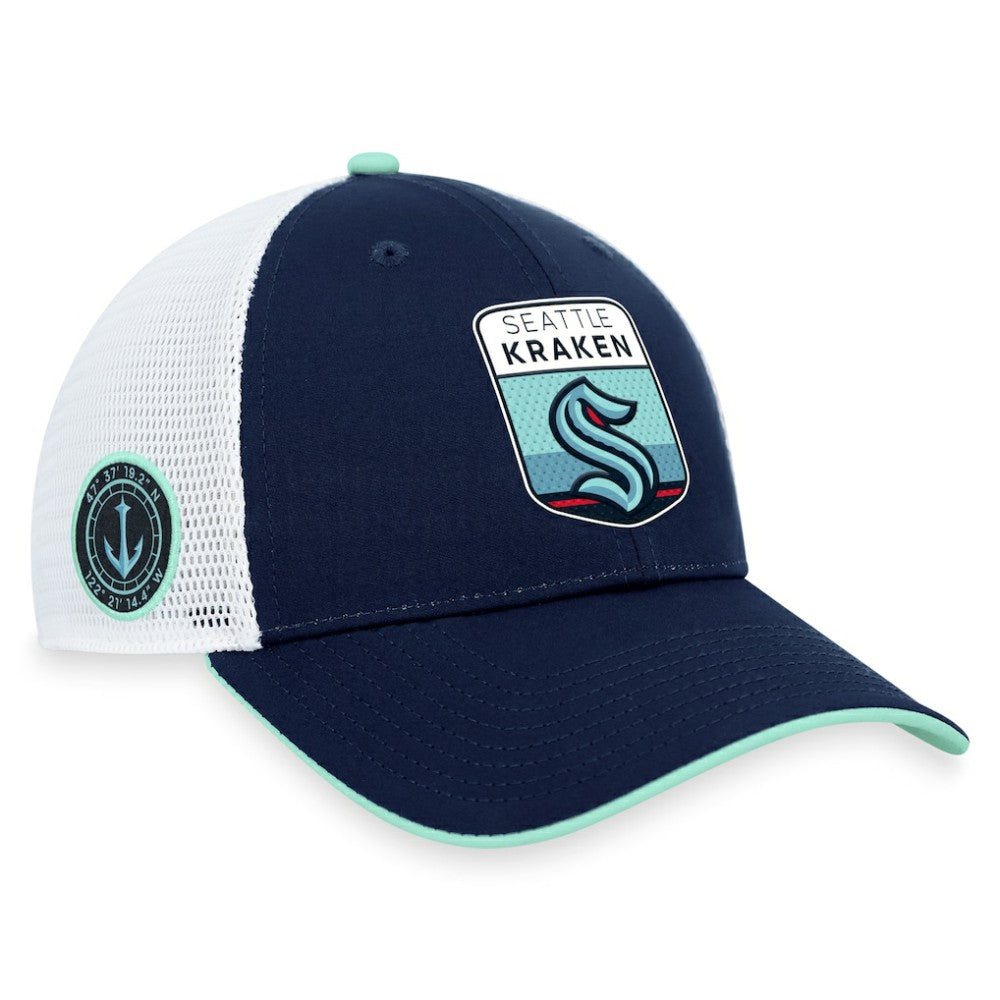 Seattle Kraken Fanatics 2023 NHL Draft On Stage Trucker Adjustable Hat For Sale