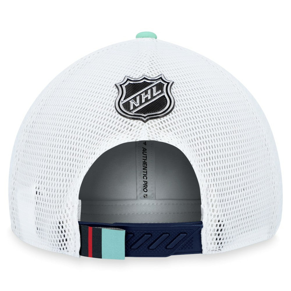 Seattle Kraken Fanatics 2023 NHL Draft On Stage Trucker Adjustable Hat For Sale