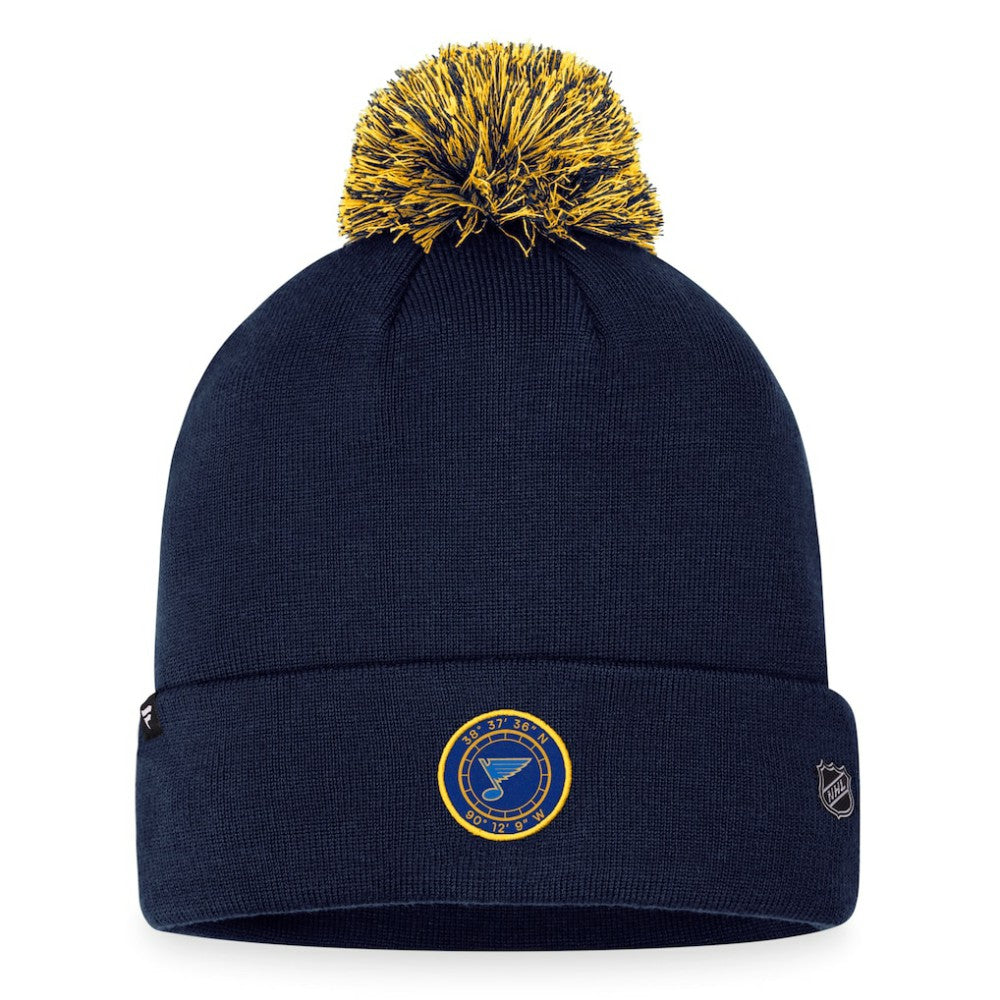 St. Louis Blues Fanatics 2023 NHL Draft Cuffed Knit Hat with Pom Discount