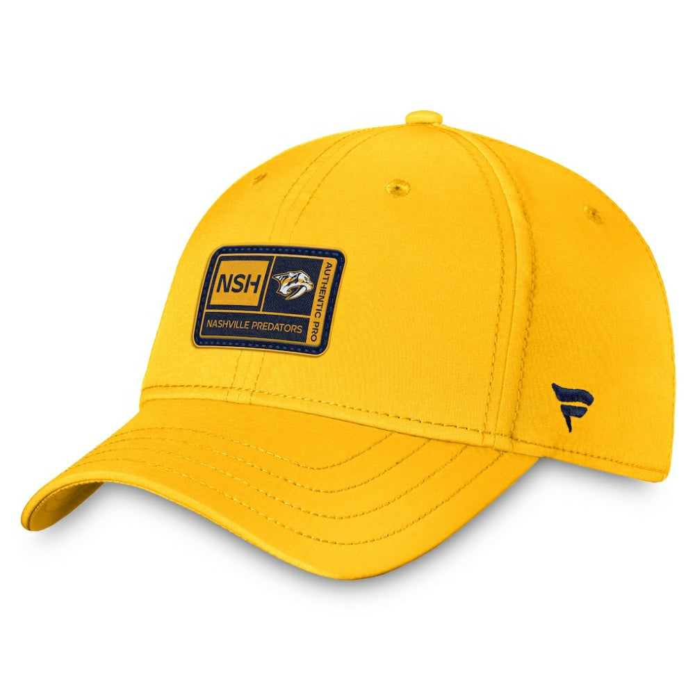 Nashville Predators Fanatics Authentic Pro Training Camp Flex Hat – Gold For Sale
